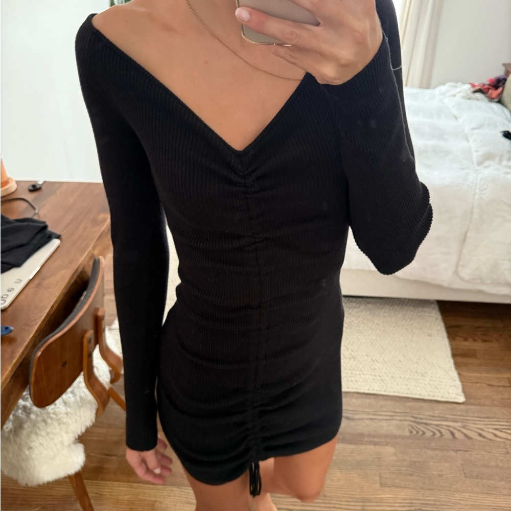 Camila Coelho Black Long Sleeve knit Dress
